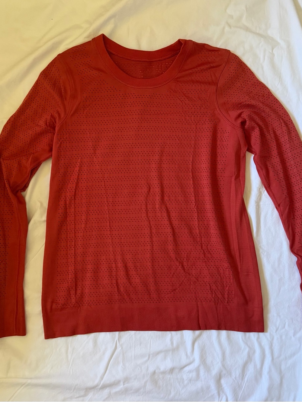 lululemon Coral Perforated Seamless Long Sleeve